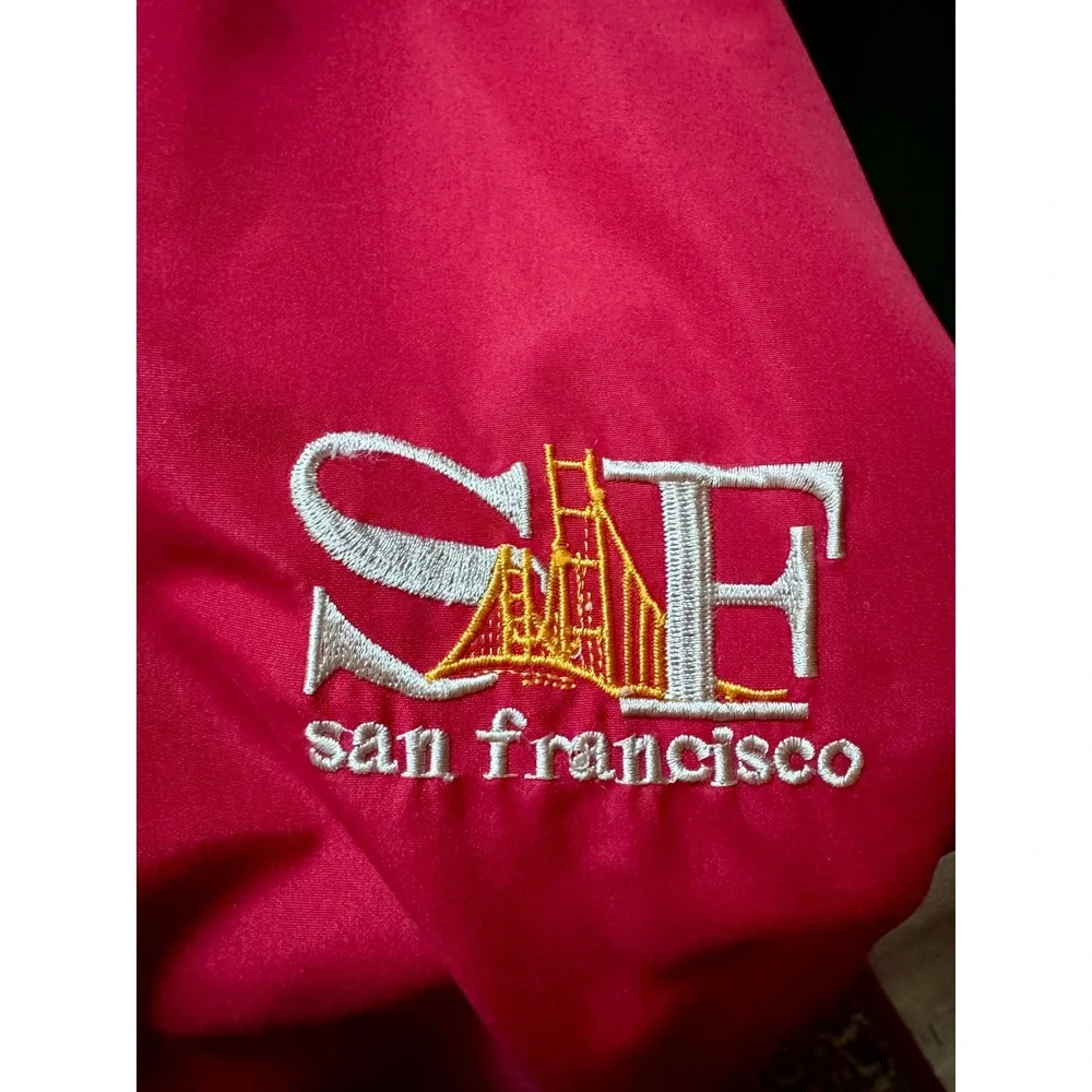 Vintage San Francisco Embroidered Red Windbreaker Men's L